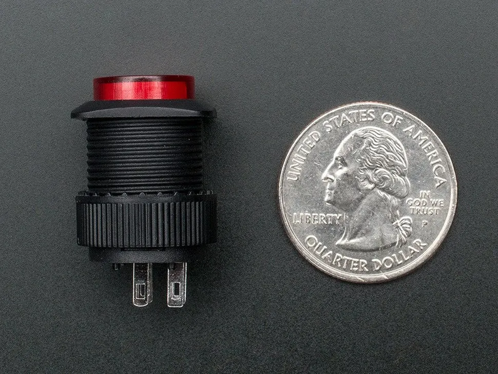 16mm Illuminated Pushbutton - Various Colours Latching On/Off Switch