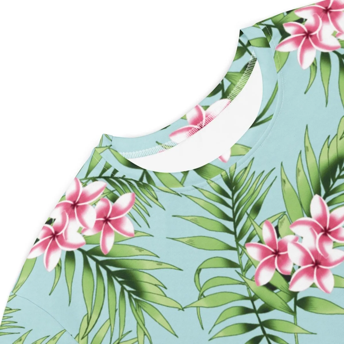 Aqua Floral Print Oversized T-Shirt Dress 2XS-6XL