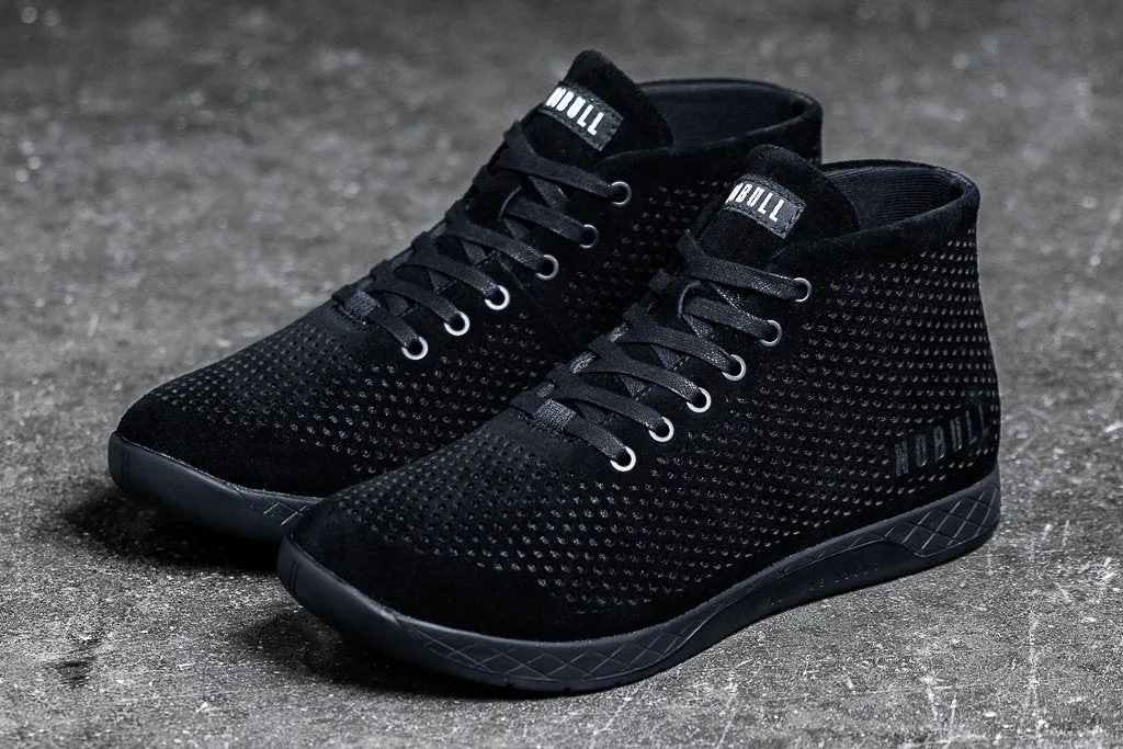 BLACK SUEDE MID TRAINER (WOMEN'S)