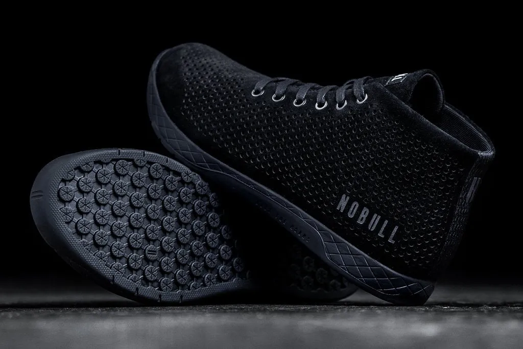 BLACK SUEDE MID TRAINER (WOMEN'S)