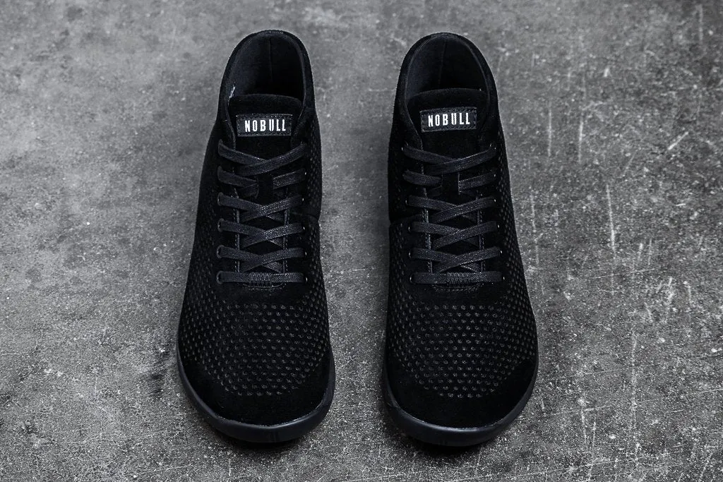 BLACK SUEDE MID TRAINER (WOMEN'S)