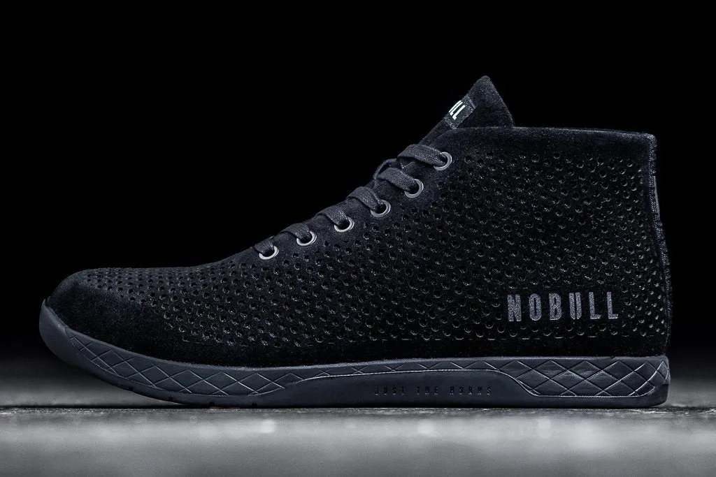 BLACK SUEDE MID TRAINER (WOMEN'S)