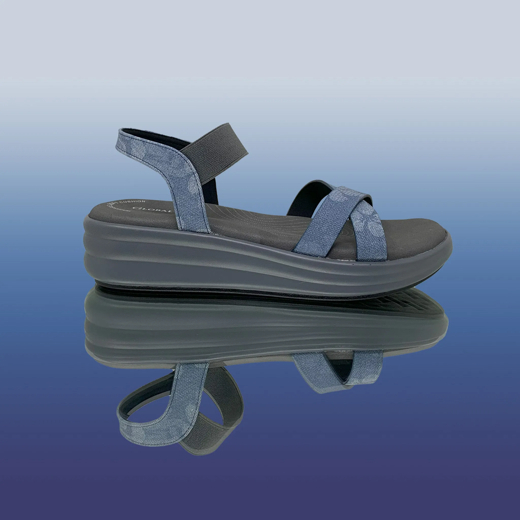 Blue Platform Sandals