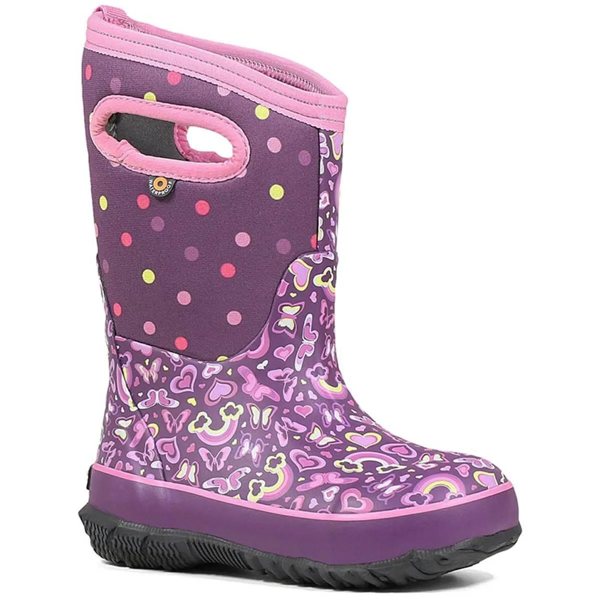 Bogs Kids' Winter Boots - Classic Rainbow, Purple Multi, Size 11 | 72447-540-110