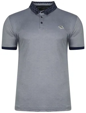 Chatham Patterned Collar Polo Shirt in True Navy - Le Shark