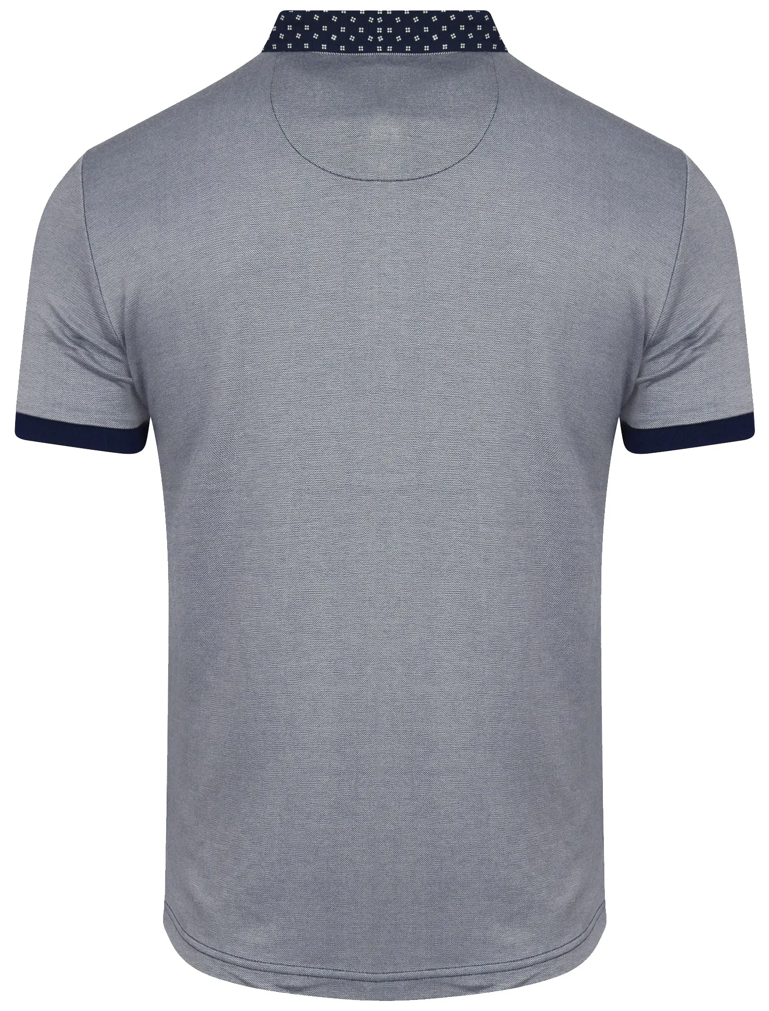 Chatham Patterned Collar Polo Shirt in True Navy - Le Shark