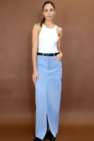 Chicago Suede Skirt Sky Blue
