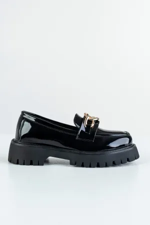 Chunky sole loafers with chain