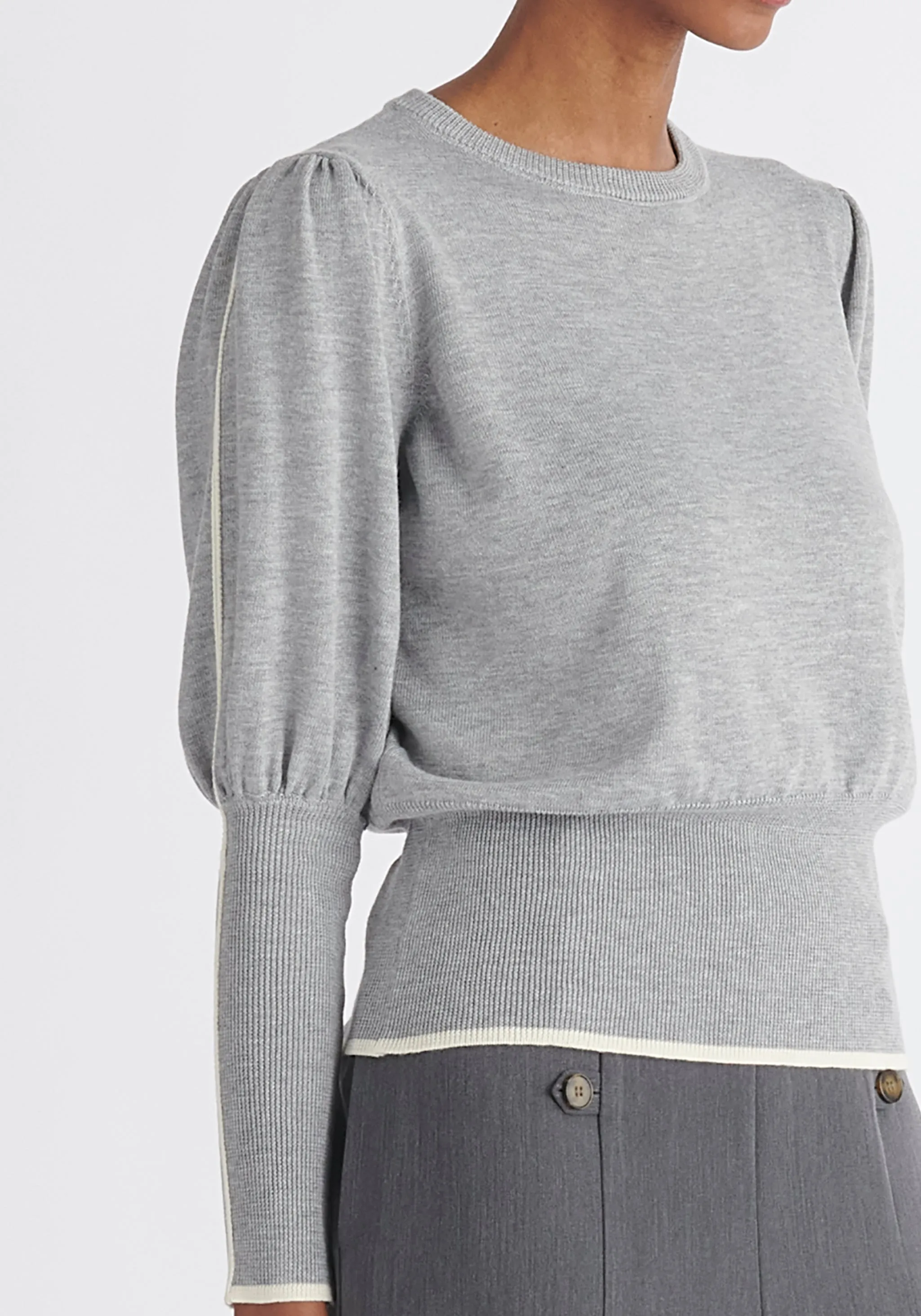 Contrast Colour Edge Knitted Recycled Top