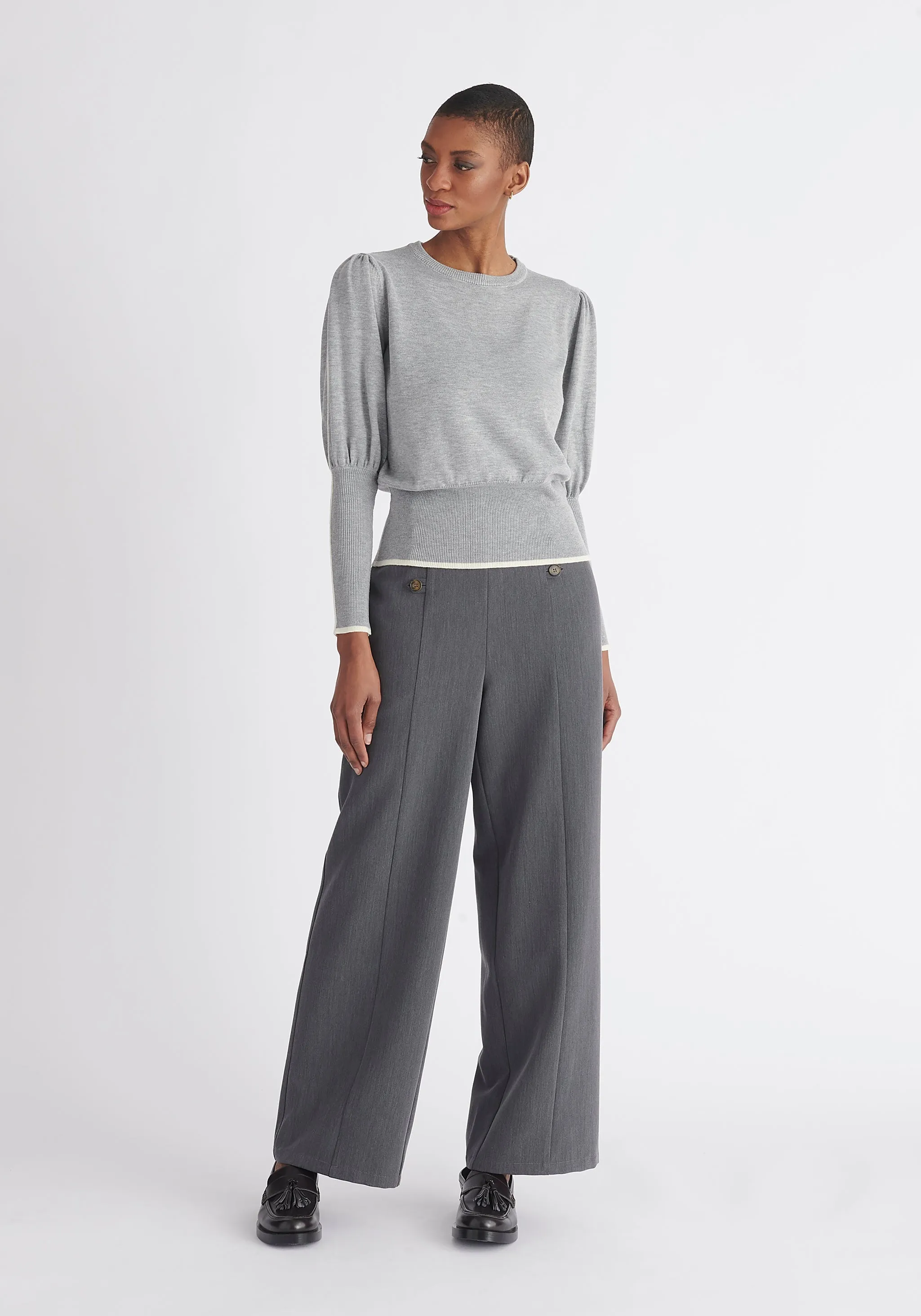 Contrast Colour Edge Knitted Recycled Top