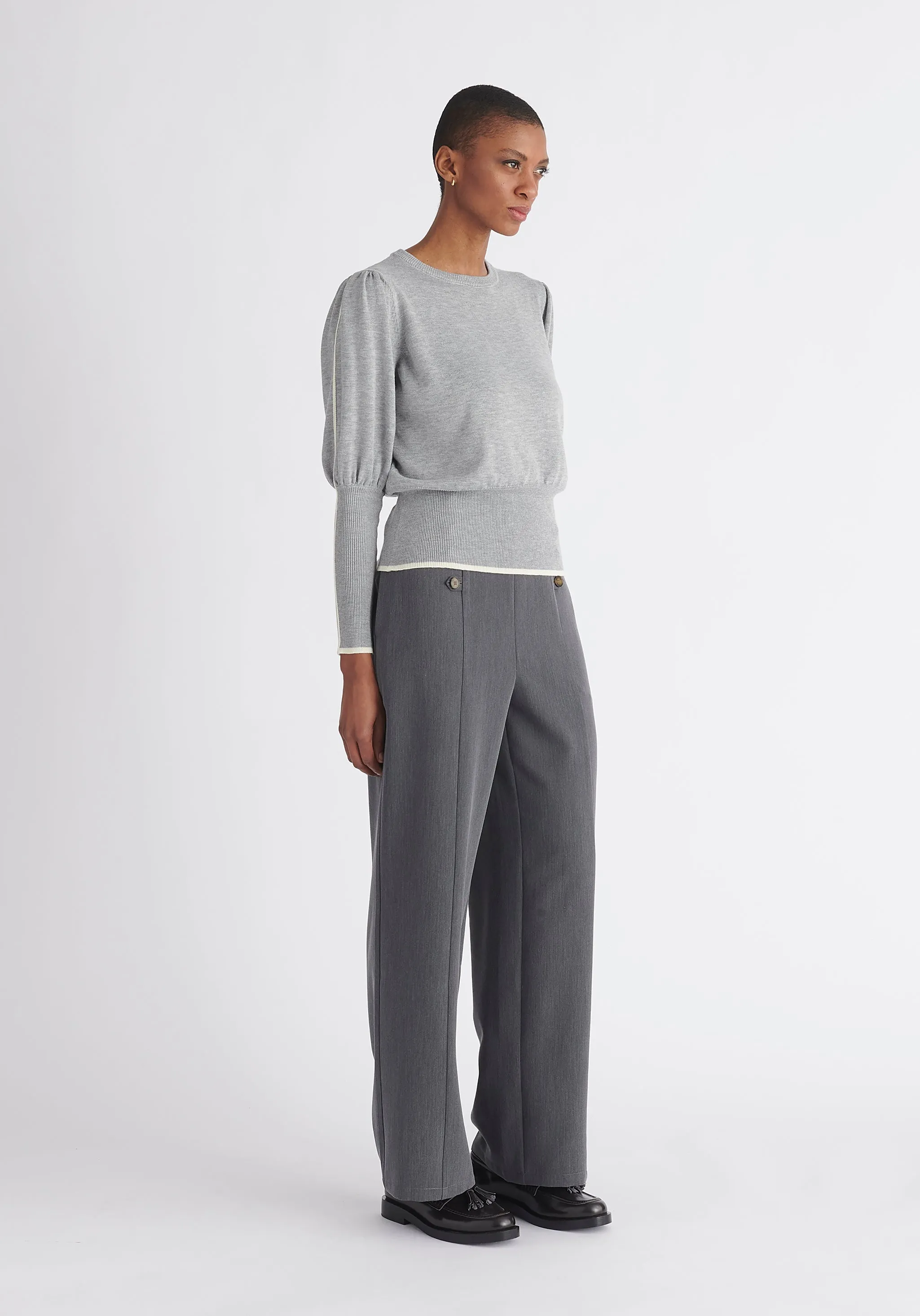 Contrast Colour Edge Knitted Recycled Top