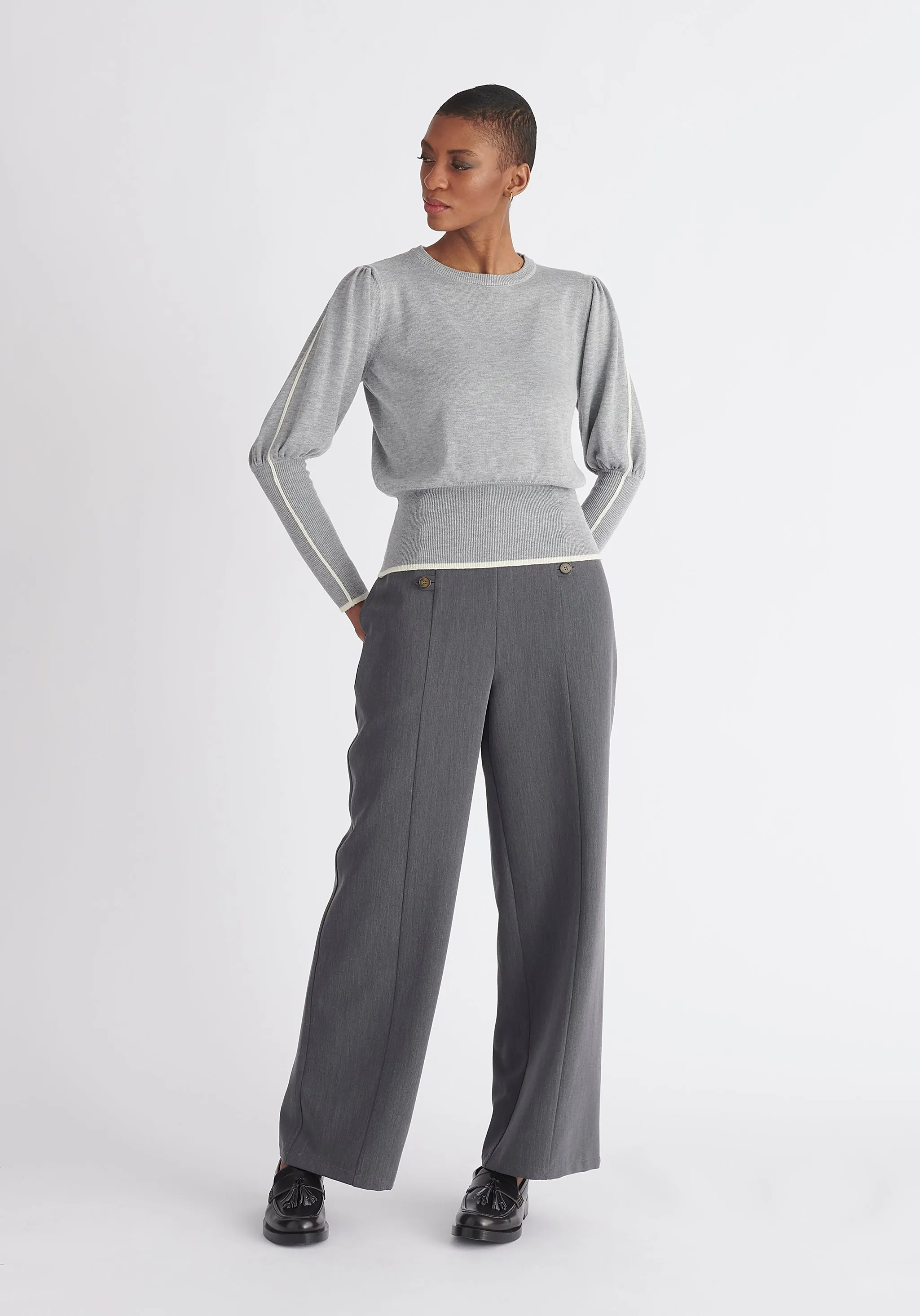 Contrast Colour Edge Knitted Recycled Top