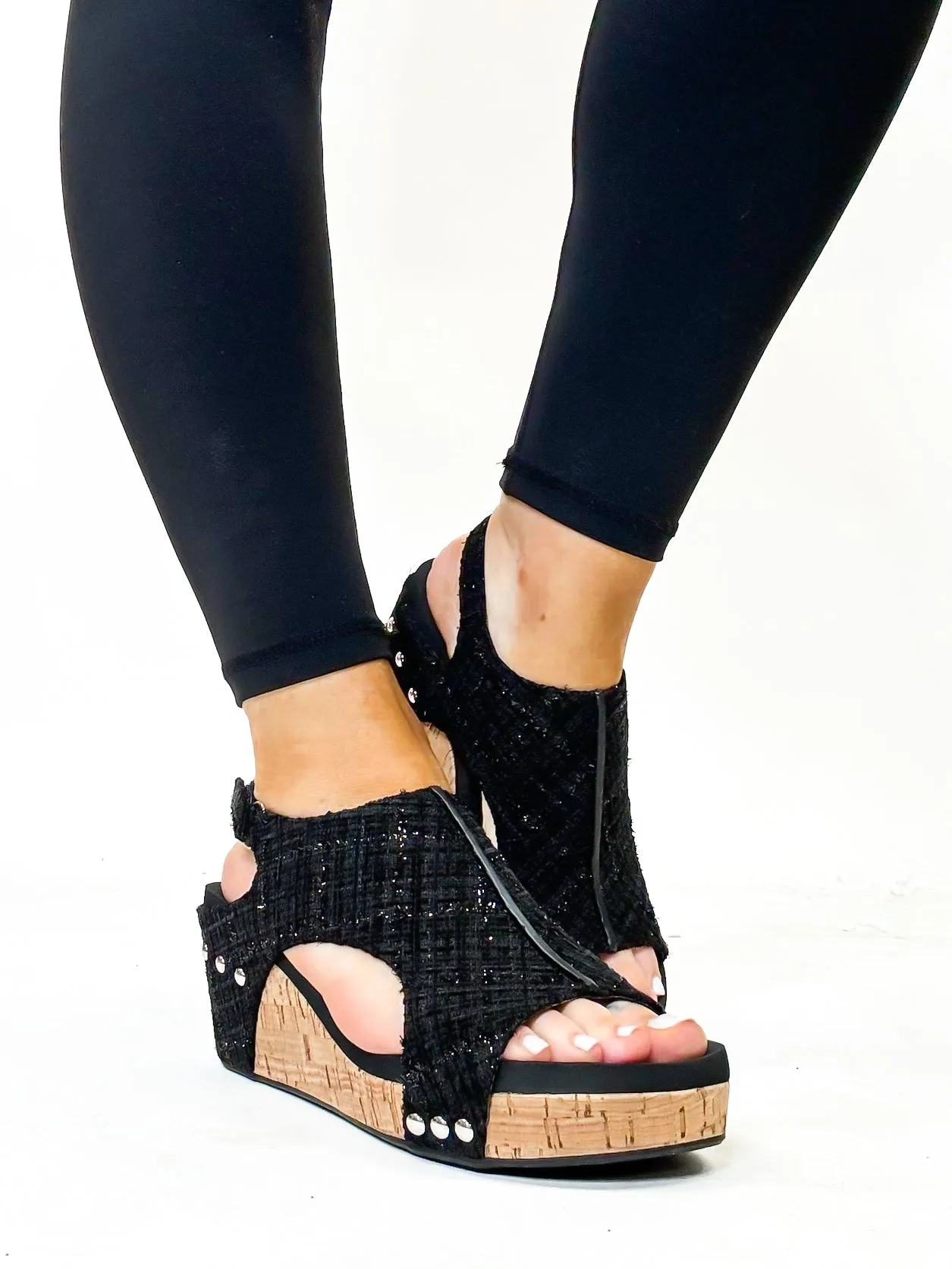 Corky's Black Tweed Carley Sandals FINAL SALE