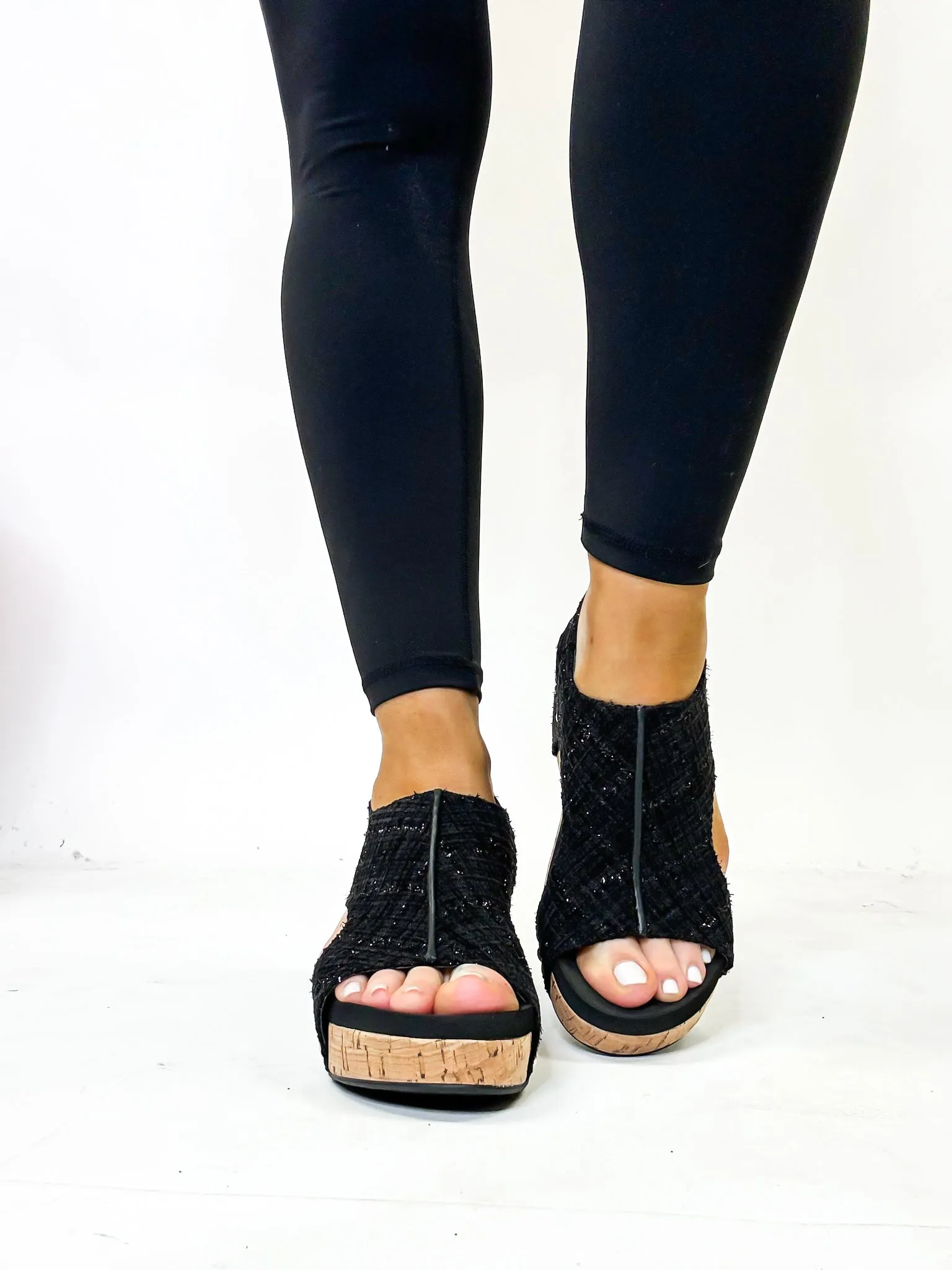 Corky's Black Tweed Carley Sandals FINAL SALE