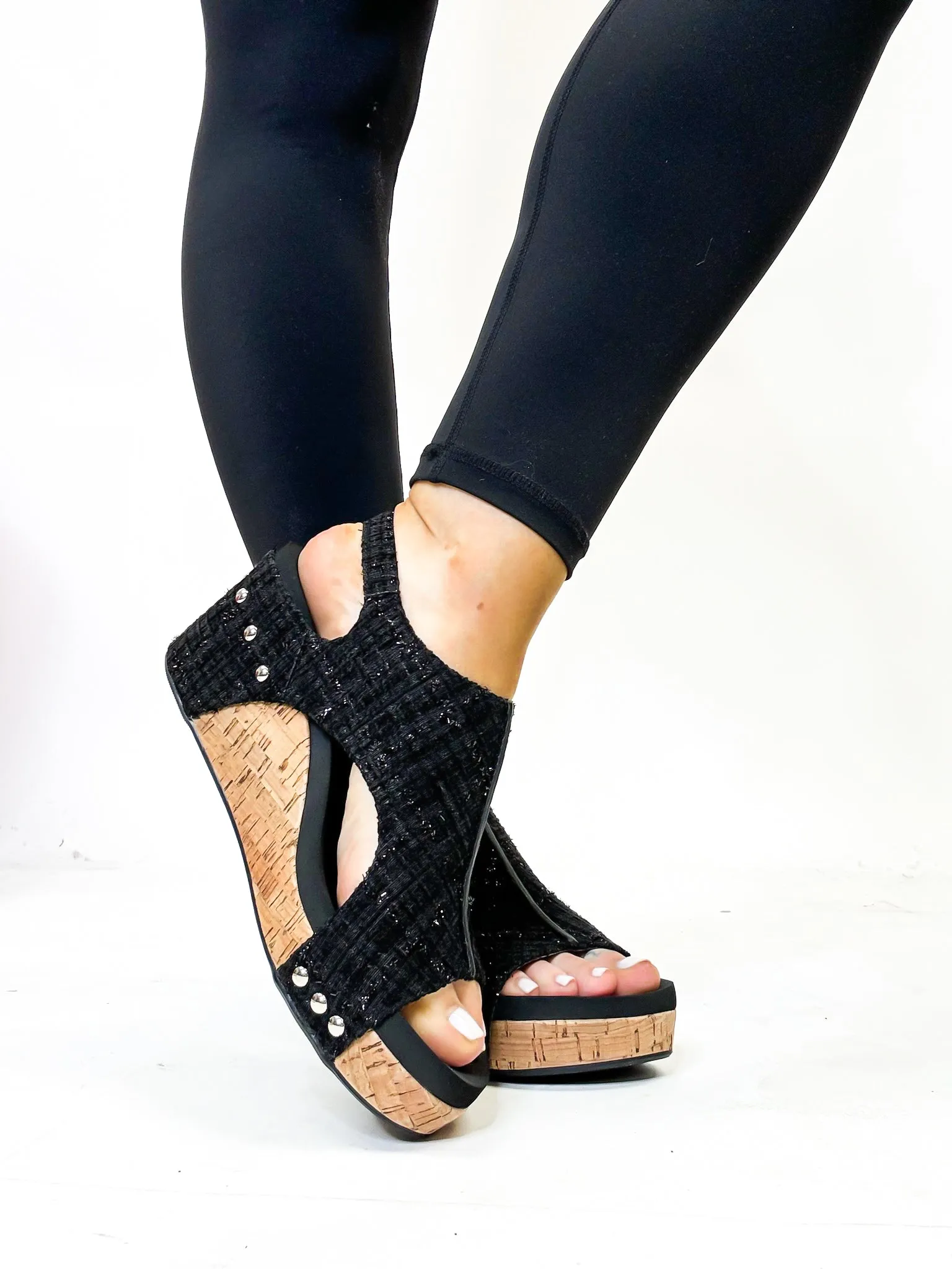 Corky's Black Tweed Carley Sandals FINAL SALE