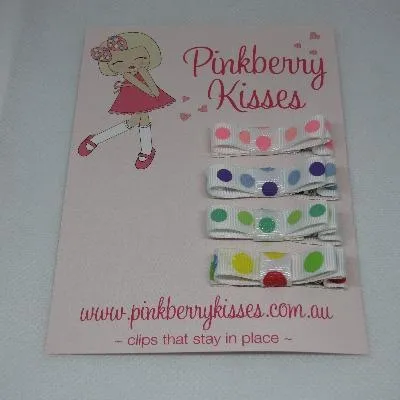 Deluxe Hair clips - Colourful Spots