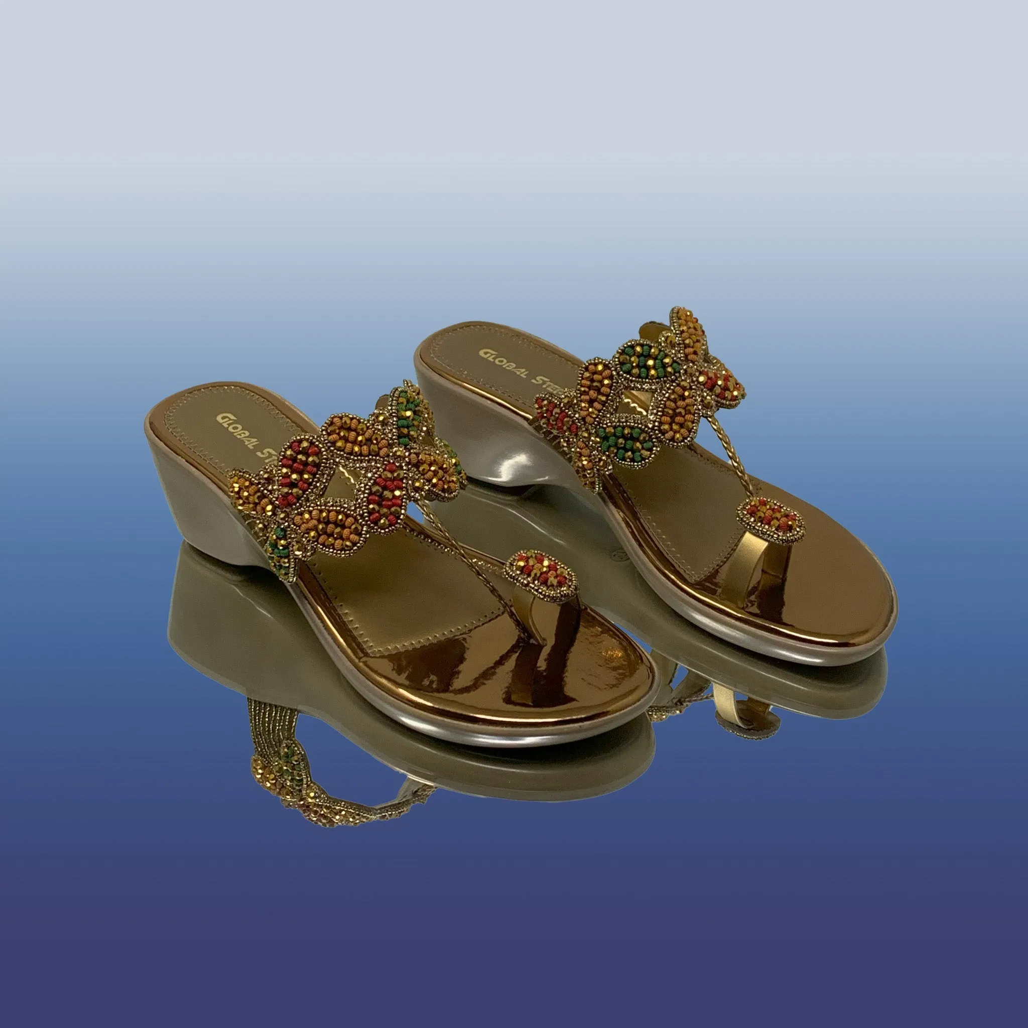 Embellished Beaded Ethnic Wedges
