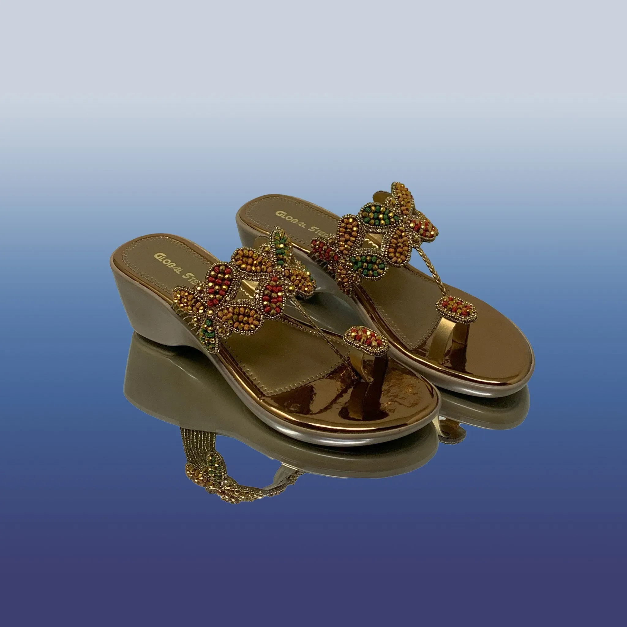Embellished Beaded Ethnic Wedges