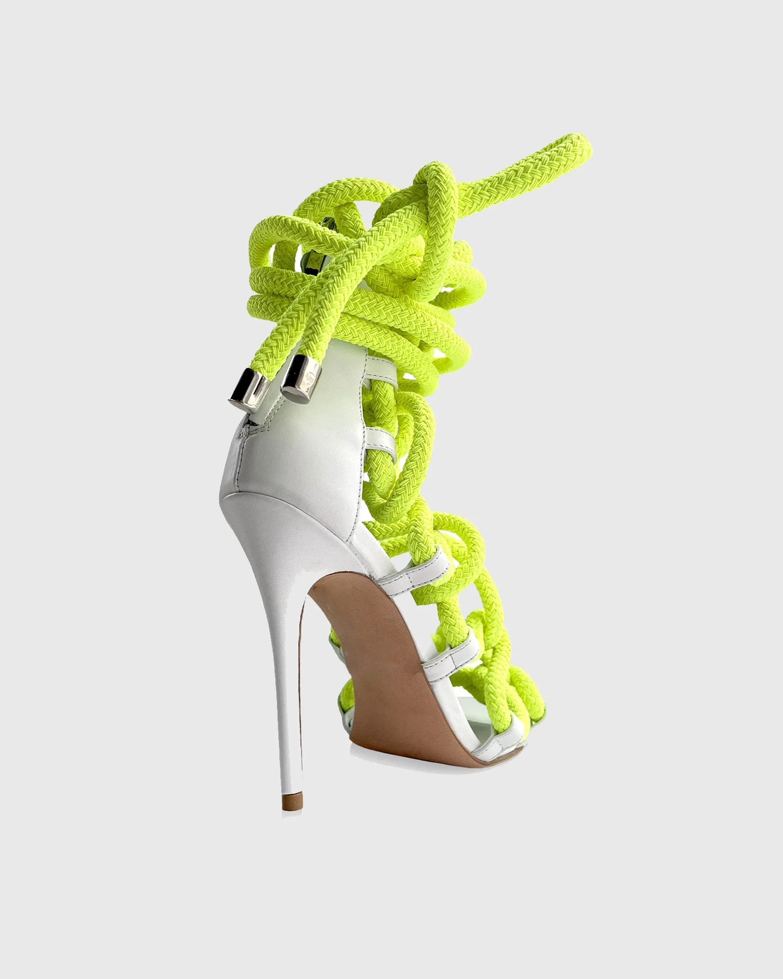 Emma Lace up Sandals In Green