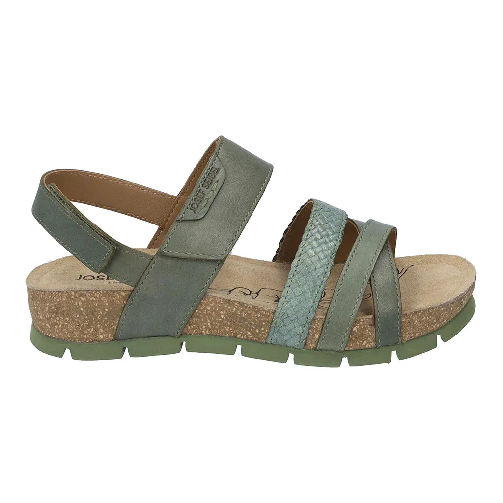 Josef Seibel Women's Lucie 03 Leather Strap Sandals Salvia Green