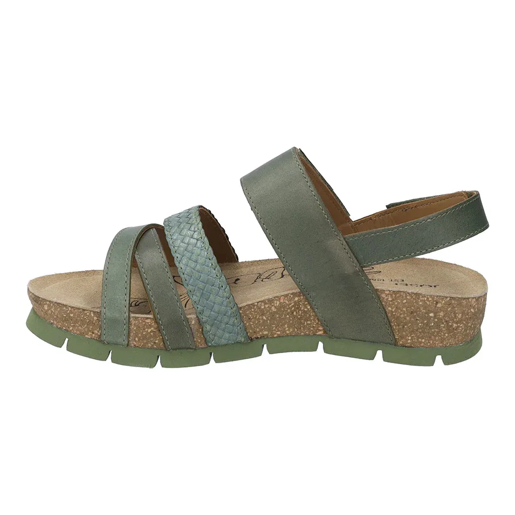 Josef Seibel Women's Lucie 03 Leather Strap Sandals Salvia Green