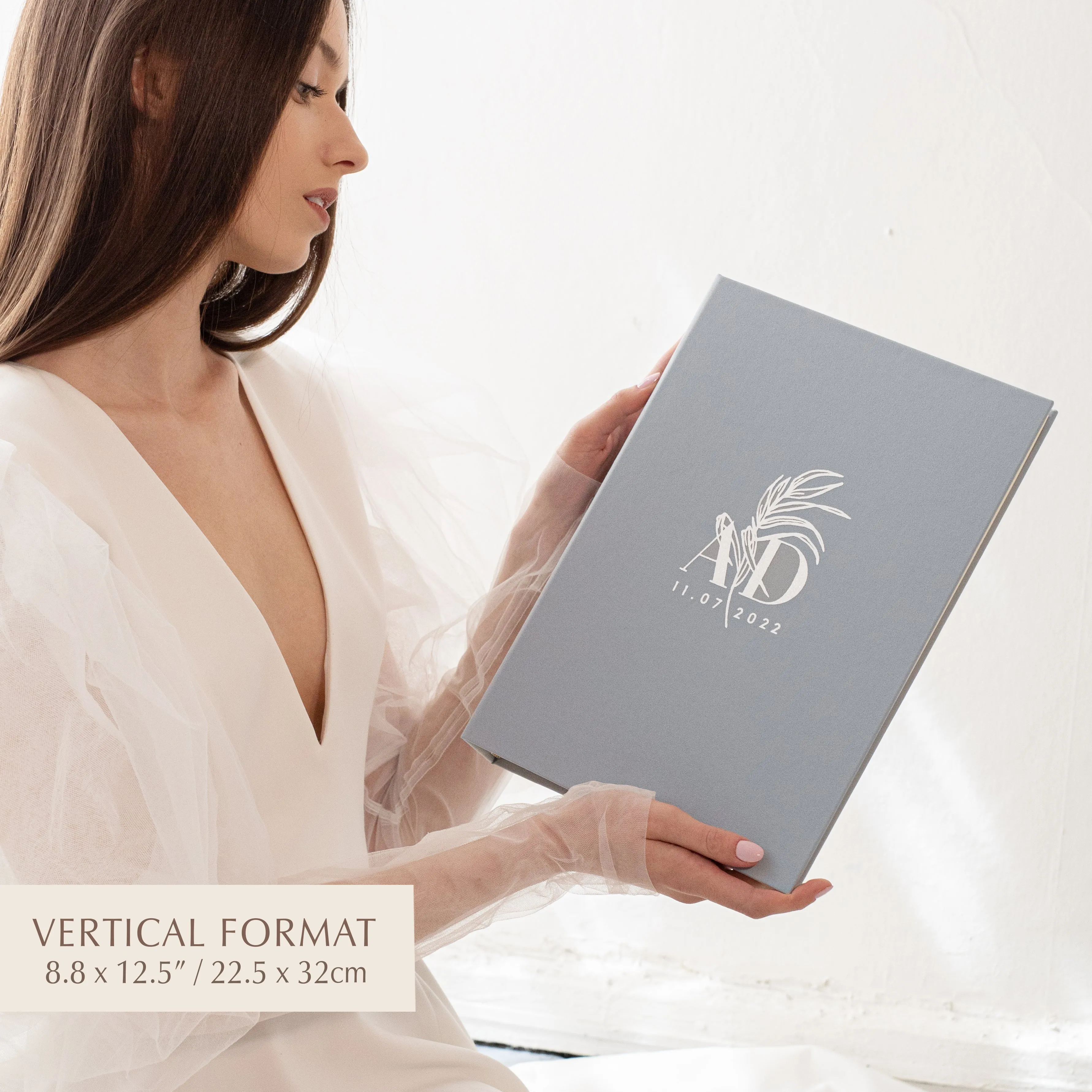 Light Blue   White Velour | Guest Book