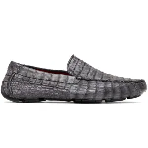 Marco Di Milano Remo Gray Caiman Driving Slip-On Loafers
