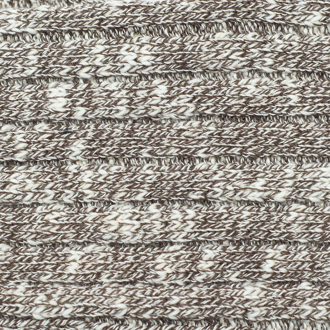 Marled brown ribbed cotton socks