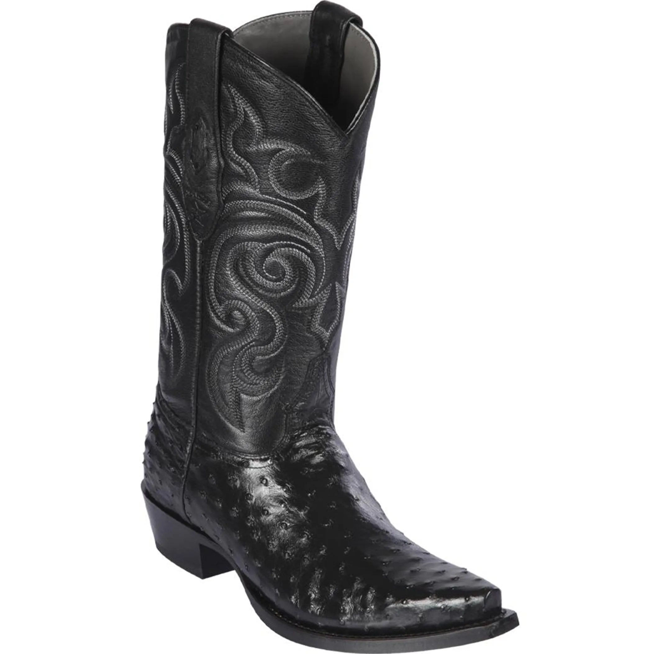 Mens Black Ostrich Boots