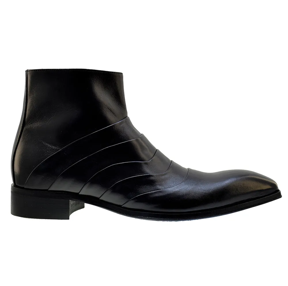 Men's Italian Shoes Jo Ghost 3242 Black Leather Formal Ankle Boots