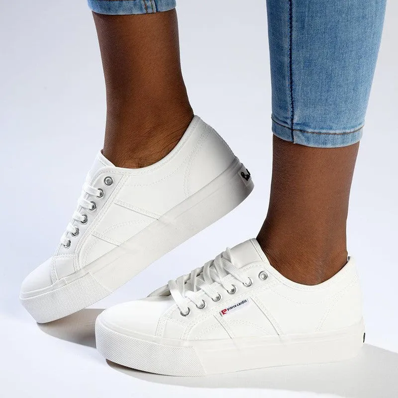 Pierre Cardin Nadine Lace Up Sneaker - White