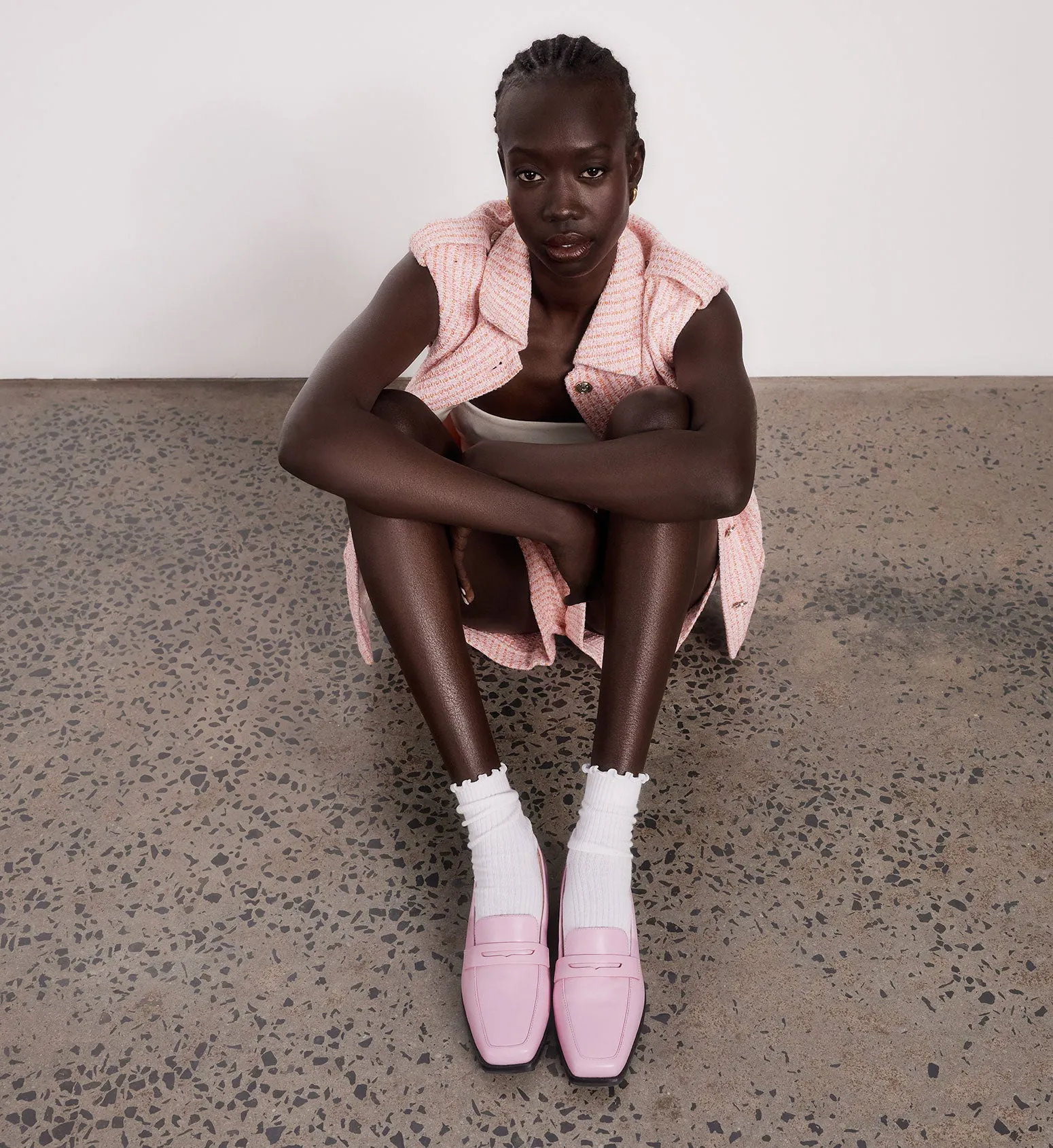 Piha Baby Pink Leather Loafers