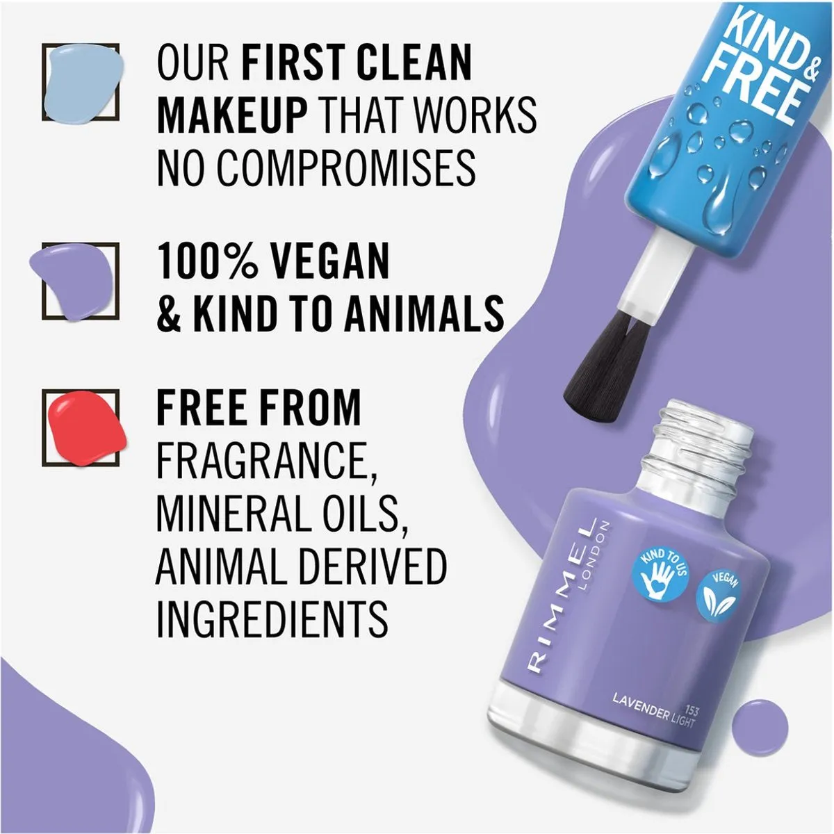 Rimmel London KIND & FREE Vegan Nagellak - 153 Lavender Light