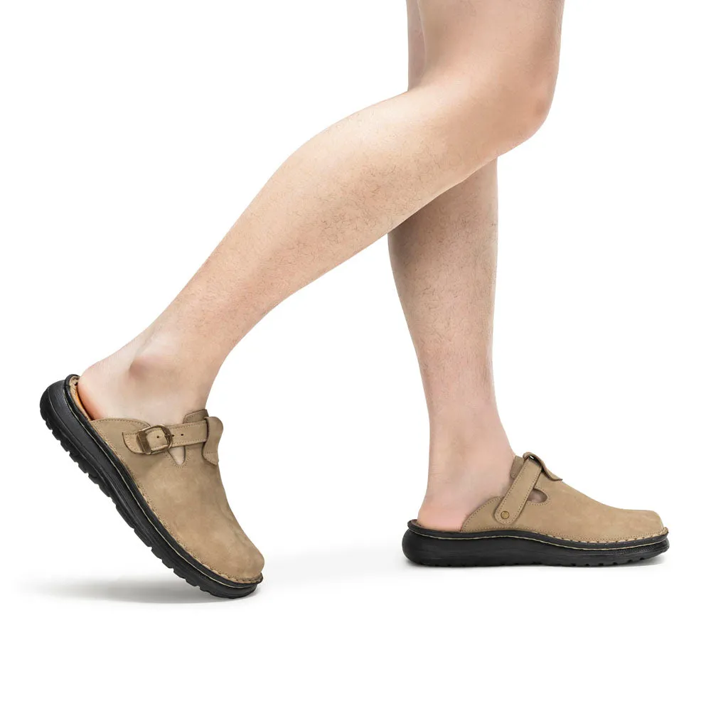Sawyer - Leather Clog-Toe Sandal | Olive Nubuck