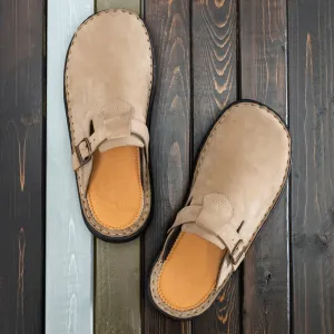 Sawyer - Leather Clog-Toe Sandal | Olive Nubuck