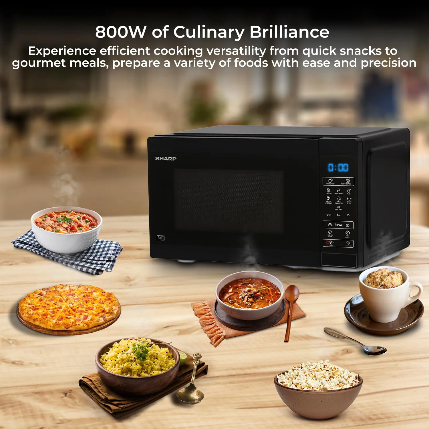 SHARP 20Litre R-220KNK Solo Microwave Oven ( Black, Ceramic Cavity, Digital Display, One-Touch Start)