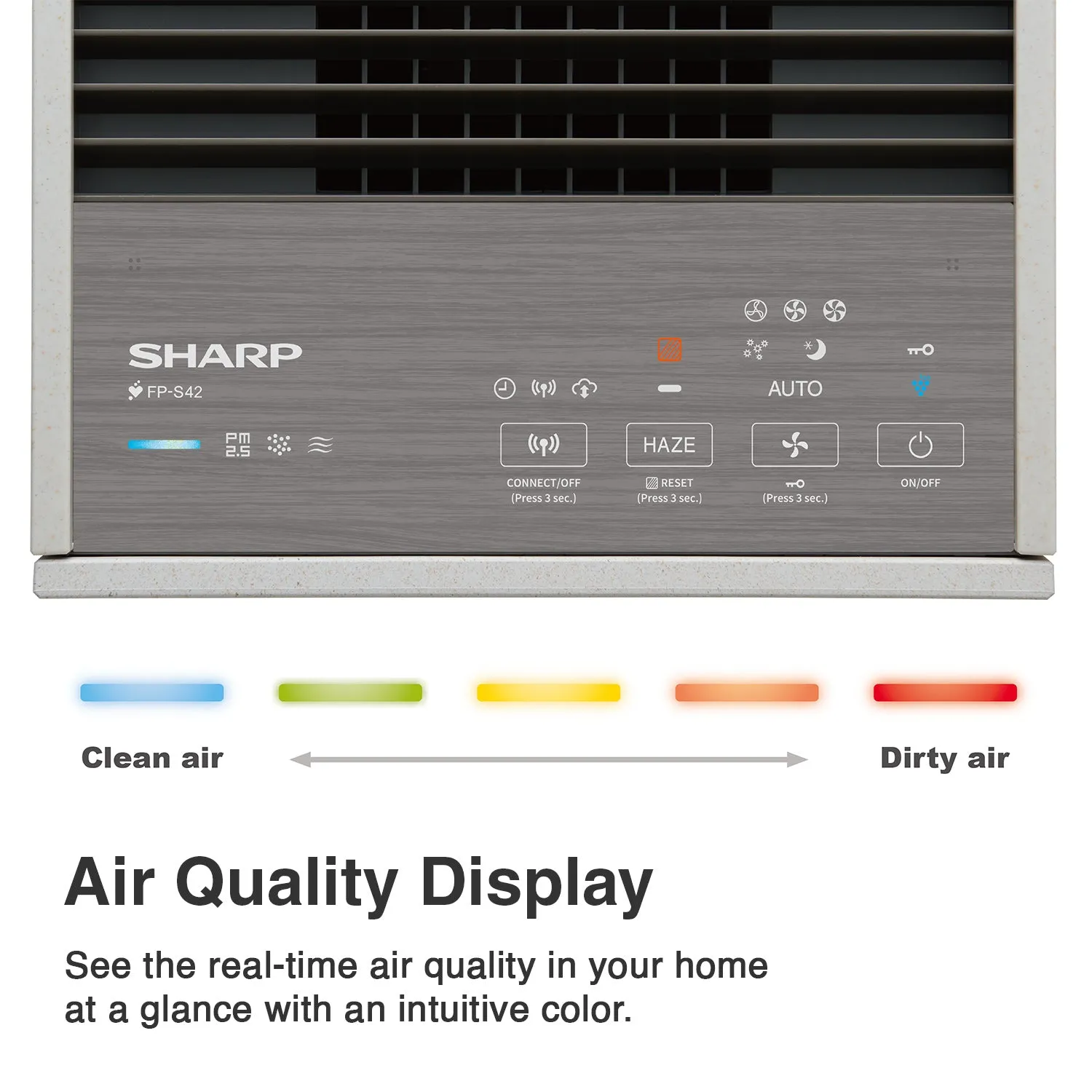 Sharp AIOT Air Purifier FP-S42M-L with Patented PCI Technology, WiFi App Control, Voice Control, HEPA I Removes Bacteria, Virus, Mold, VOCs, 4 Stage Filtration, Coverage to 330 Sq. Ft