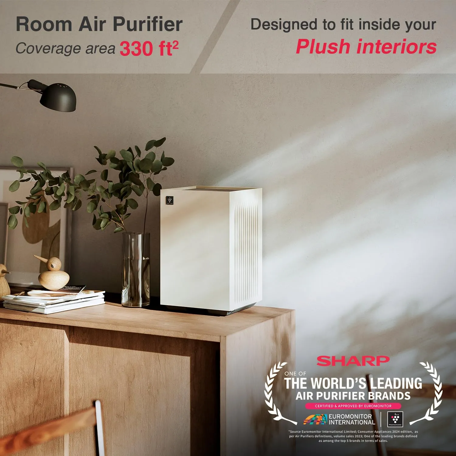 Sharp Air Purifier FP-S40M-W Patented Plasmacluster Ions Technology Air Purifier ,4 Stage Filtration