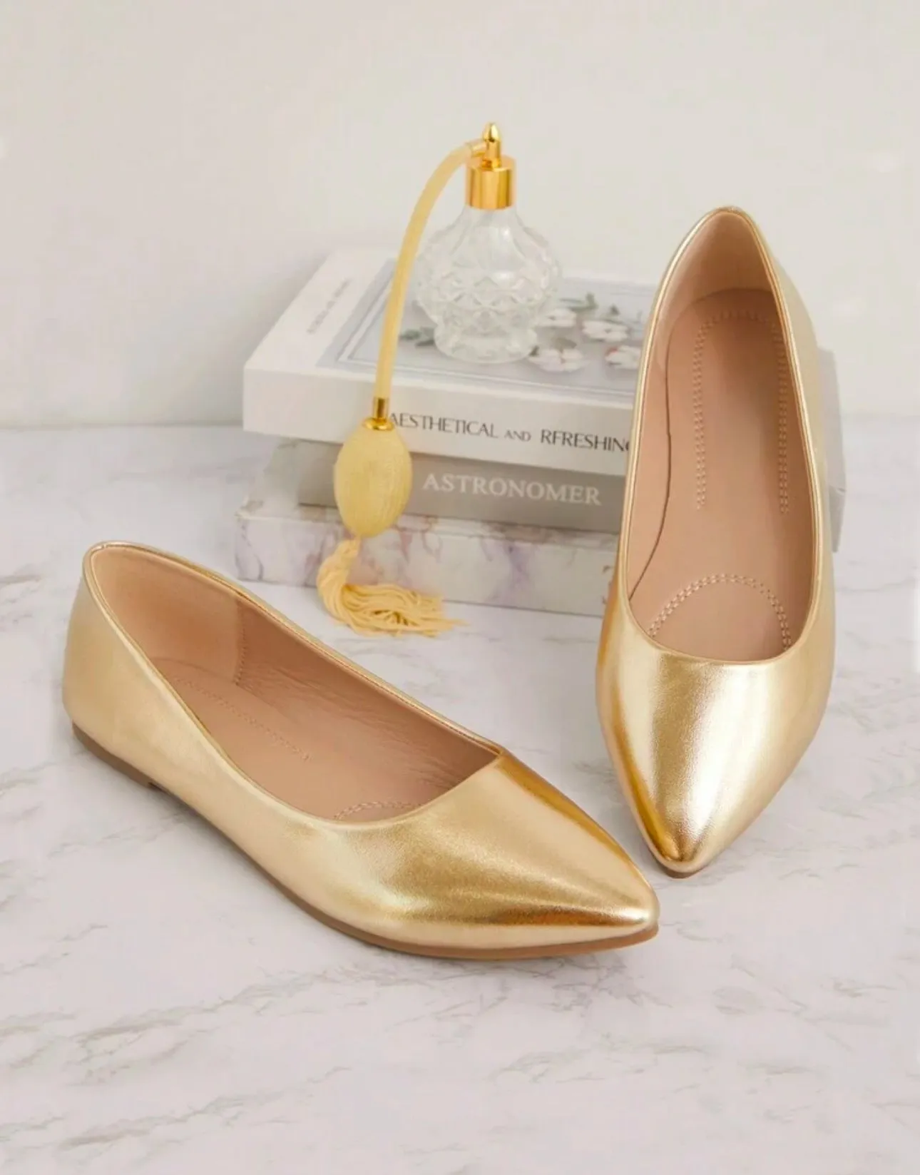 SHUZIA Ladies' Comfort Flat Light Gold