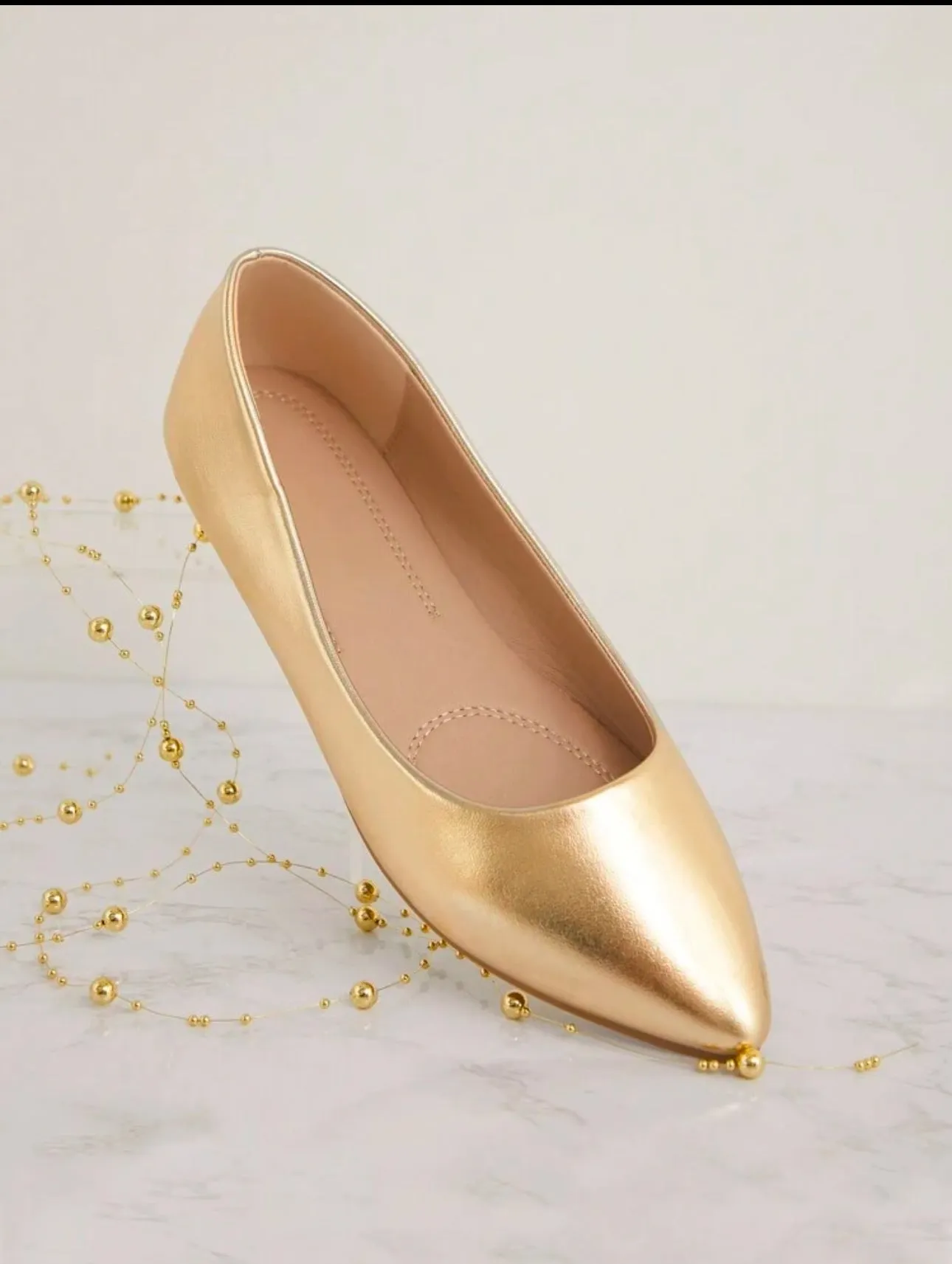 SHUZIA Ladies' Comfort Flat Light Gold