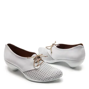 SS24 BOY White | Leather Heel Derbies