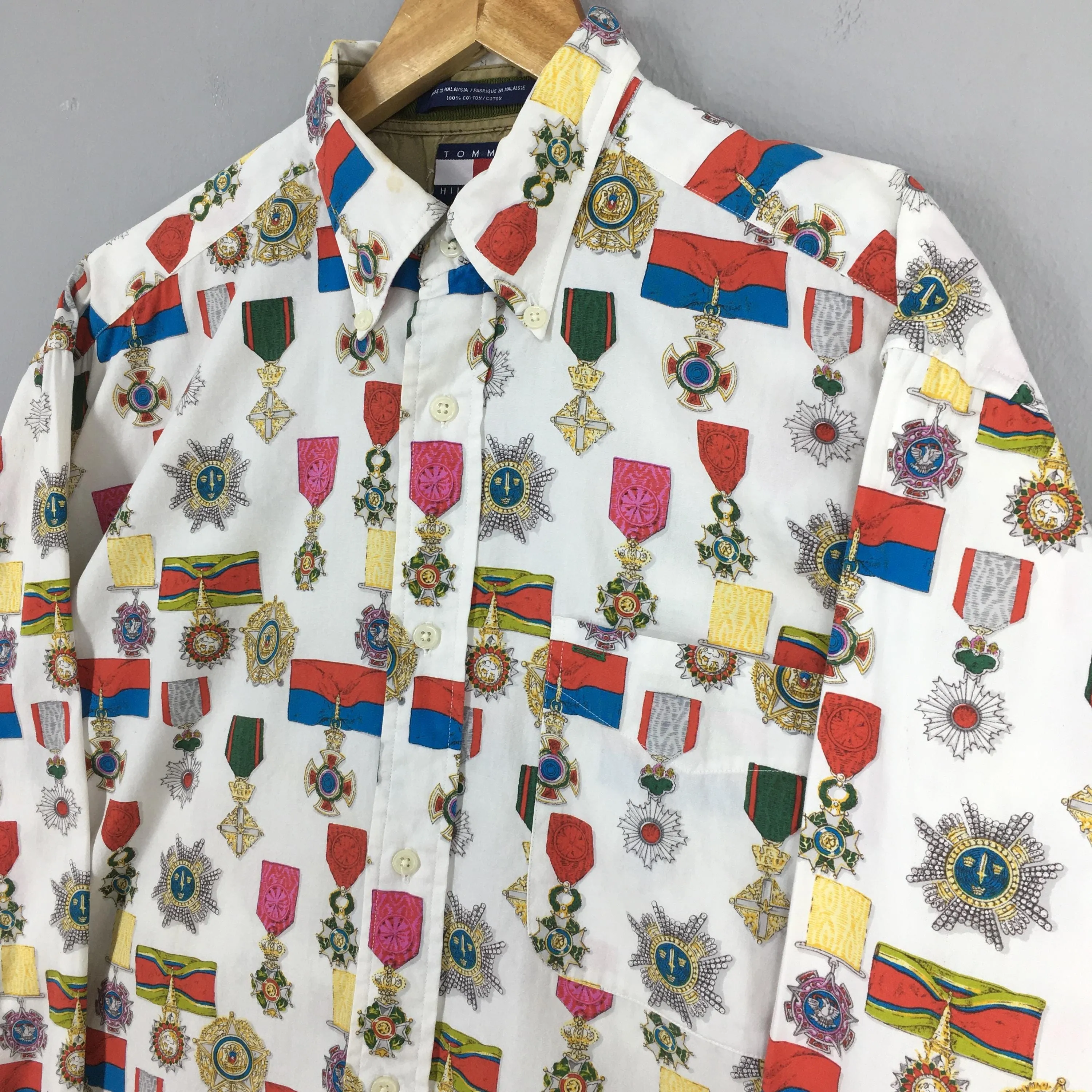 Tommy Hilfiger Flag Overprinted Shirt Medium