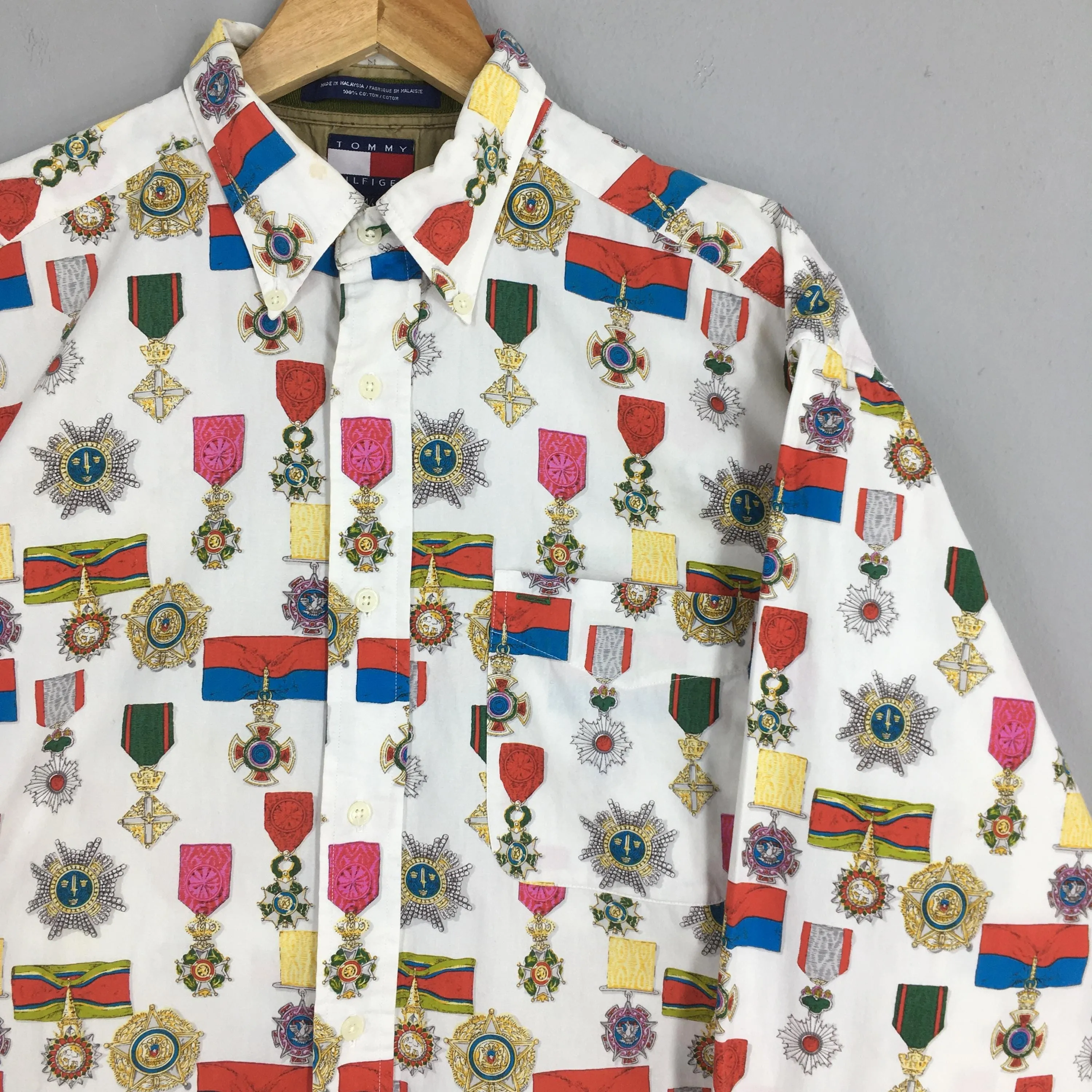 Tommy Hilfiger Flag Overprinted Shirt Medium