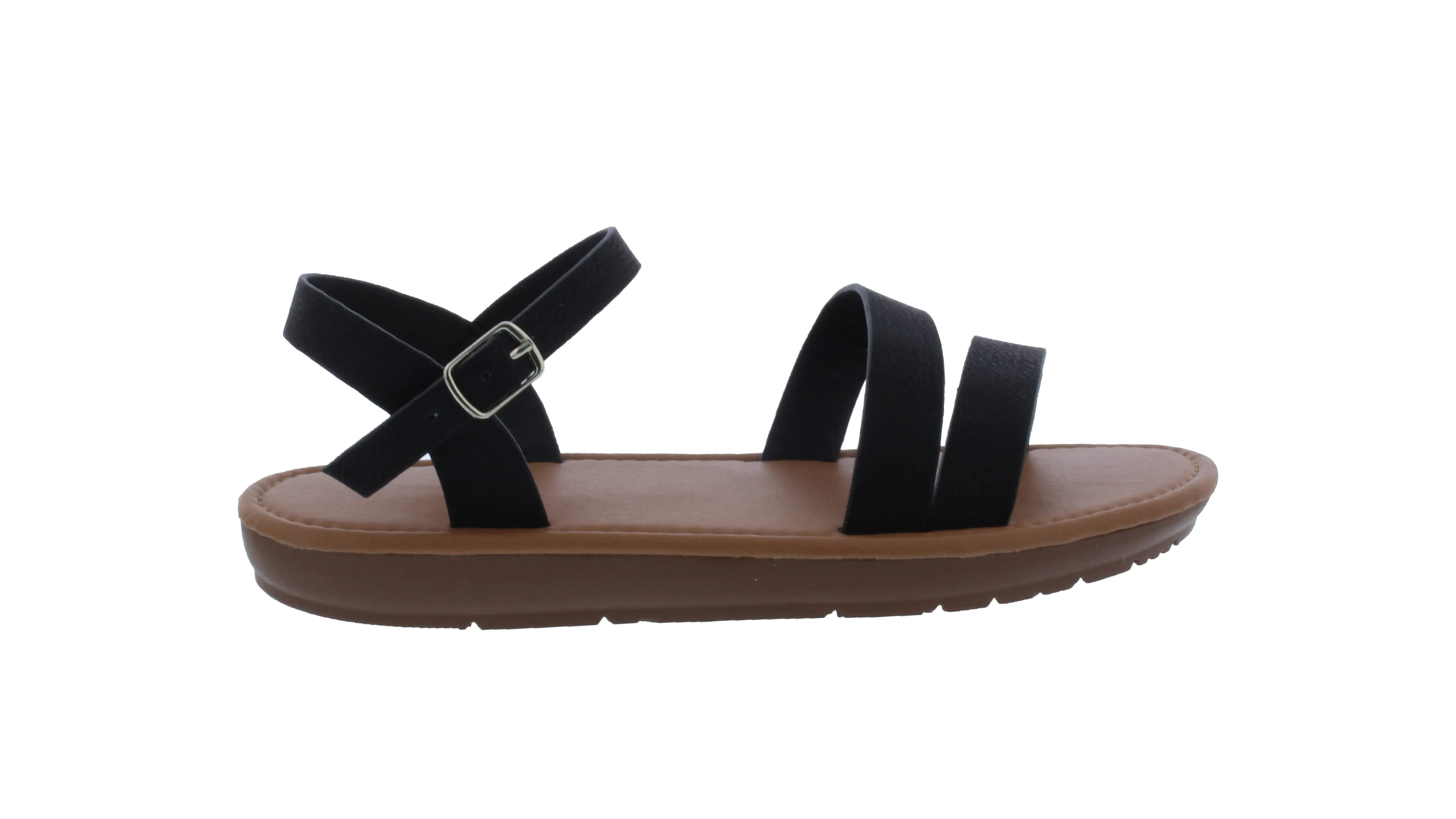 Women Two Strap Sandal with Buckle Closure