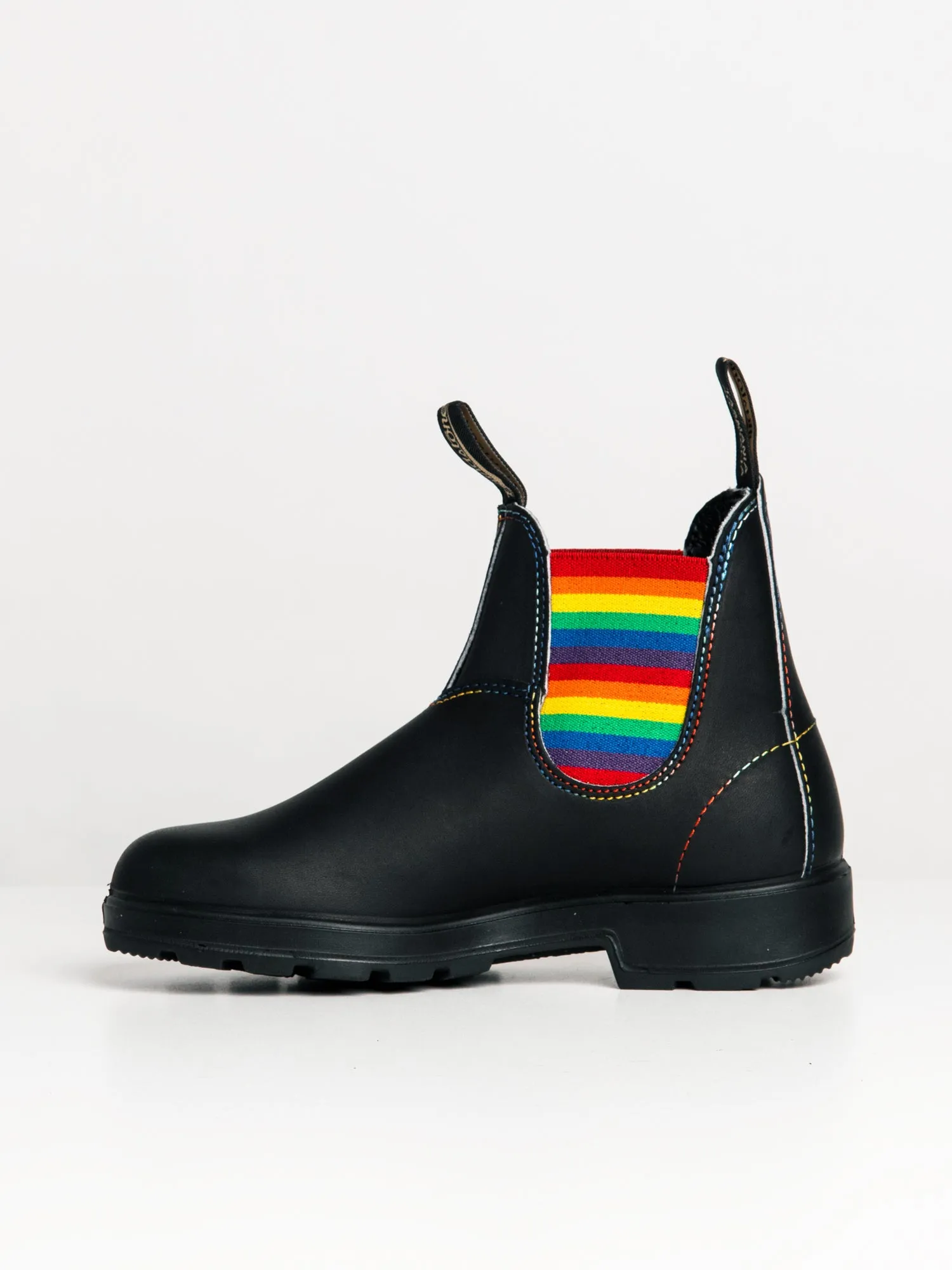 WOMENS BLUNDSTONE ORIGINAL BLACK WITH RAINBOW ELASTIC